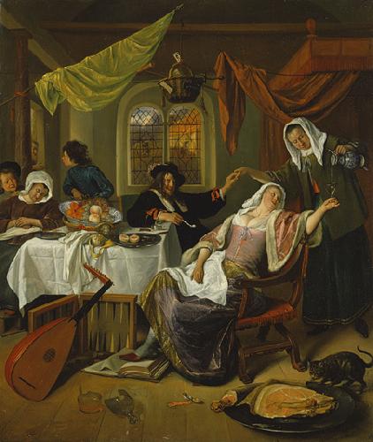 Jan Steen Dissolute Household oil painting picture